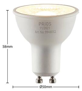 PRIOS Reflector LED bulb GU10 5 W 3,000 K 60° 10-pack