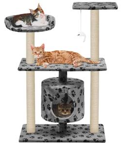 Cat Tree with Sisal Scratching Posts 95 cm Grey Paw Prints