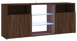 TV Cabinet with LED Lights Brown Oak 120x30x50 cm