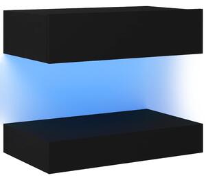 TV Cabinet with LED Lights Black 60x35 cm