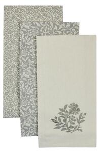 Chartwell Pack of 3 Tea towels Green/White
