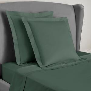 Dorma 300 Thread Count 100% Cotton Sateen Plain Continental Square Pillowcase Green