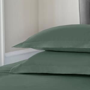 Dorma 300 Thread Count 100% Cotton Sateen Plain Oxford Pillowcase Green