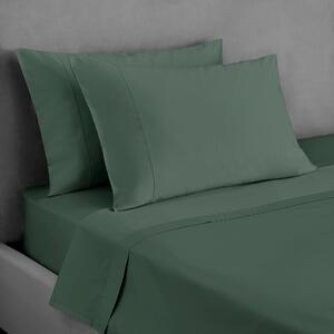 Dorma 300 Thread Count 100% Cotton Sateen Plain Flat Sheet Green
