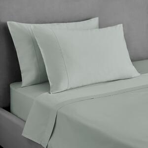 Dorma 300 Thread Count 100% Cotton Sateen Plain Flat Sheet Grey Green