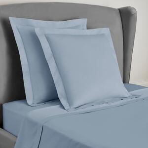 Dorma 300 Thread Count 100% Cotton Sateen Plain Continental Square Pillowcase Blue