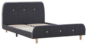 Bed Frame Dark Grey Fabric 120x190 cm Small Double