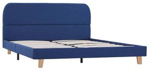 Bed Frame Blue Fabric 135x190 cm Double