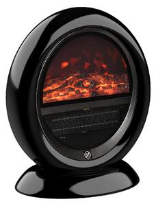 HOMCOM Free standing Electric Fireplace Heater with Realistic Flame Effect, Rotatable Head, Overheating Protection, 1500W, Black