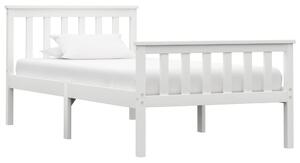 Bed Frame with 2 Drawers White Solid Pine Wood 100x200 cm