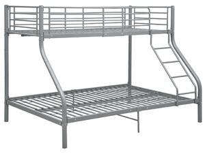 Bunk Bed Frame Grey Metal 140x200 cm/90x200 cm