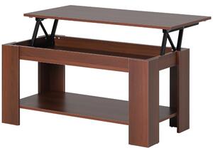 HOMCOM Modern Lift Up Top Coffee Table Desk Hidden Storage Bottom Shelf 100W x 50D x 63H cm