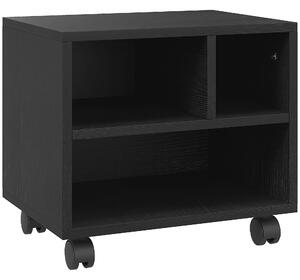 HOMCOM 2-Tier Printer Stand with Storage, Under Desk Printer Cart on Wheels with 3 Compartments, Desktop Printer Table for Office, Black Aosom UK