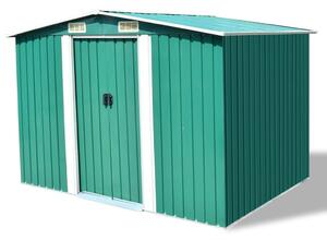 Garden Storage Shed Green Metal 257x205x178 cm