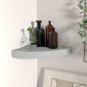 Floating Corner Shelf Grey 25x25x3.8 cm MDF