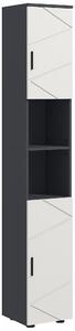 Kleankin Tall Bathroom Cabinet with Three-position Adjustable Shelves, Skinny Tall Cabinet with PVC Wrapped Doors for Minimalist Style, Grey Aosom UK
