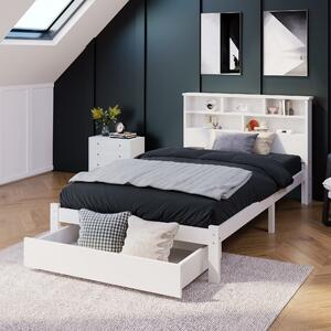 3ft Single Bed with Drawers, Simplicity Single Bed with Under Storage, Balancing Aesthetics and Practicality, White Aosom UK