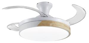 Ceiling Fan with Light Romimex White Natural