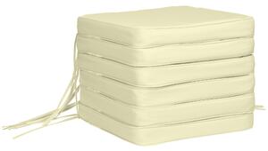 Outsunny Garden Chair Cushions: Set of 6 Plush Seat Pads for Alfresco Comfort, 42Lx42Wx5T cm, Cream White Aosom UK