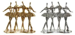 Decorative Figure DKD Home Decor 33,5 x 14,5 x 32 cm Silver Golden Resin Ballet Dancer