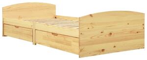 Bed Frame with 2 Drawers Solid Pine Wood 90x200 cm