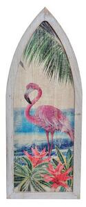 Wall Decoration DKD Home Decor Wood Pink flamingo Tropical