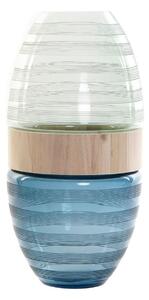 Vase DKD Home Decor Blue Mint Wood Crystal Modern (21 x 21 x 43 cm)