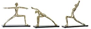 Decorative Figure DKD Home Decor 33 x 10 x 35 cm Black Golden Indian Man Yoga (3 Units)