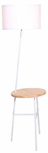 Floor Lamp DKD Home Decor White Brown Polyester Metal Pinewood (40 x 65 x 152 cm)