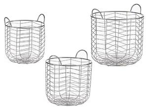 Set of Baskets Silver Metal (3 pcs)