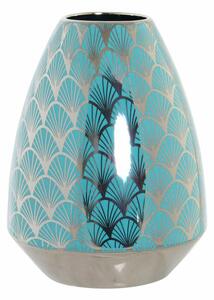 Vase DKD Home Decor Turquoise Porcelain Oriental (18 x 18 x 24 cm)