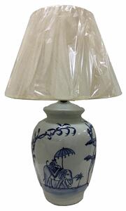 Desk lamp DKD Home Decor Blue White Porcelain Elephant (40 x 40 x 60 cm)