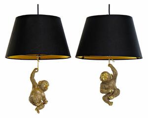 Ceiling Light DKD Home Decor 35,5 x 35,5 x 51 cm Golden Resin Colonial 220 V 50 W Monkey (2 Units)