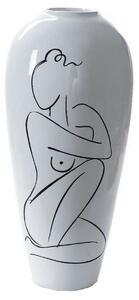 Vase DKD Home Decor Abstract White Resin Modern (34 x 34 x 73.5 cm)