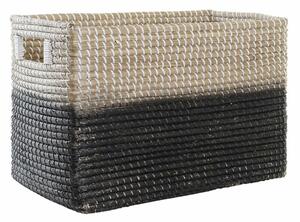 Basket DKD Home Decor Black Natural Seagrass Boho 48 x 28 x 31 cm