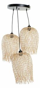 Ceiling Light DKD Home Decor Black Light brown Metal Bamboo 50 W Tropical 220 V 30 x 30 x 94 cm