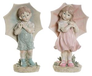 Decorative Figure DKD Home Decor 28 x 20 x 48,5 cm Blue Pink Children (2 Units)