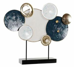 Decorative Figure DKD Home Decor 62 x 8,3 x 53,3 cm Blue Golden White Circles