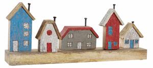 Decorative Figure DKD Home Decor Multicolour Iron Houses (60 x 10 x 24 cm)