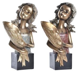 Decorative Figure DKD Home Decor 21 x 13 x 36 cm Red Golden Turquoise (2 Units)