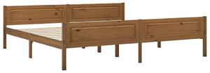 Bed Frame Solid Pinewood Honey Brown 200x200 cm