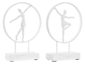 Decorative Figure DKD Home Decor 23 x 9 x 33 cm White Ballet Dancer (2 Units)