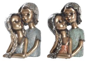 Decorative Figure DKD Home Decor 19 x 15 x 28 cm Red Golden Turquoise Kids (2 Units)