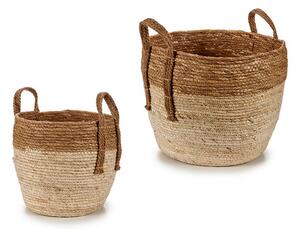 Set of Baskets Brown Natural Natural brown Straw