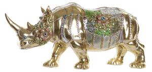 Decorative Figure DKD Home Decor Golden Resin Multicolour Rhinoceros (55 x 17,5 x 25 cm)