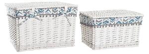 Basket set DKD Home Decor Polyester wicker (45 x 35 x 30 cm)