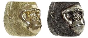 Decorative Figure DKD Home Decor 20 x 24,5 x 18,5 cm Silver Golden Colonial Gorilla (2 Units)