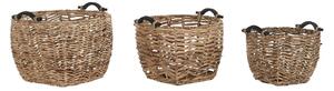 Basket set DKD Home Decor Wood Colonial Fibre (46 x 46 x 40 cm)