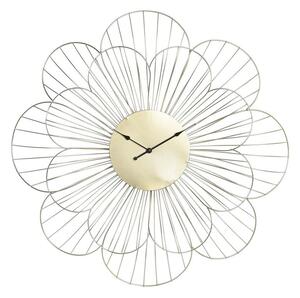 Wall Clock DKD Home Decor Flower Golden Metal (57 x 4 x 57 cm)