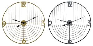 Wall Clock DKD Home Decor Black Golden Metal 60 x 3 x 60 cm Modern (2 Units)